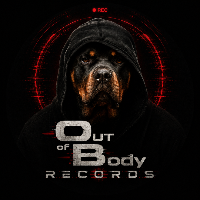 The original Out of Body Records hooded Rottweiler logo